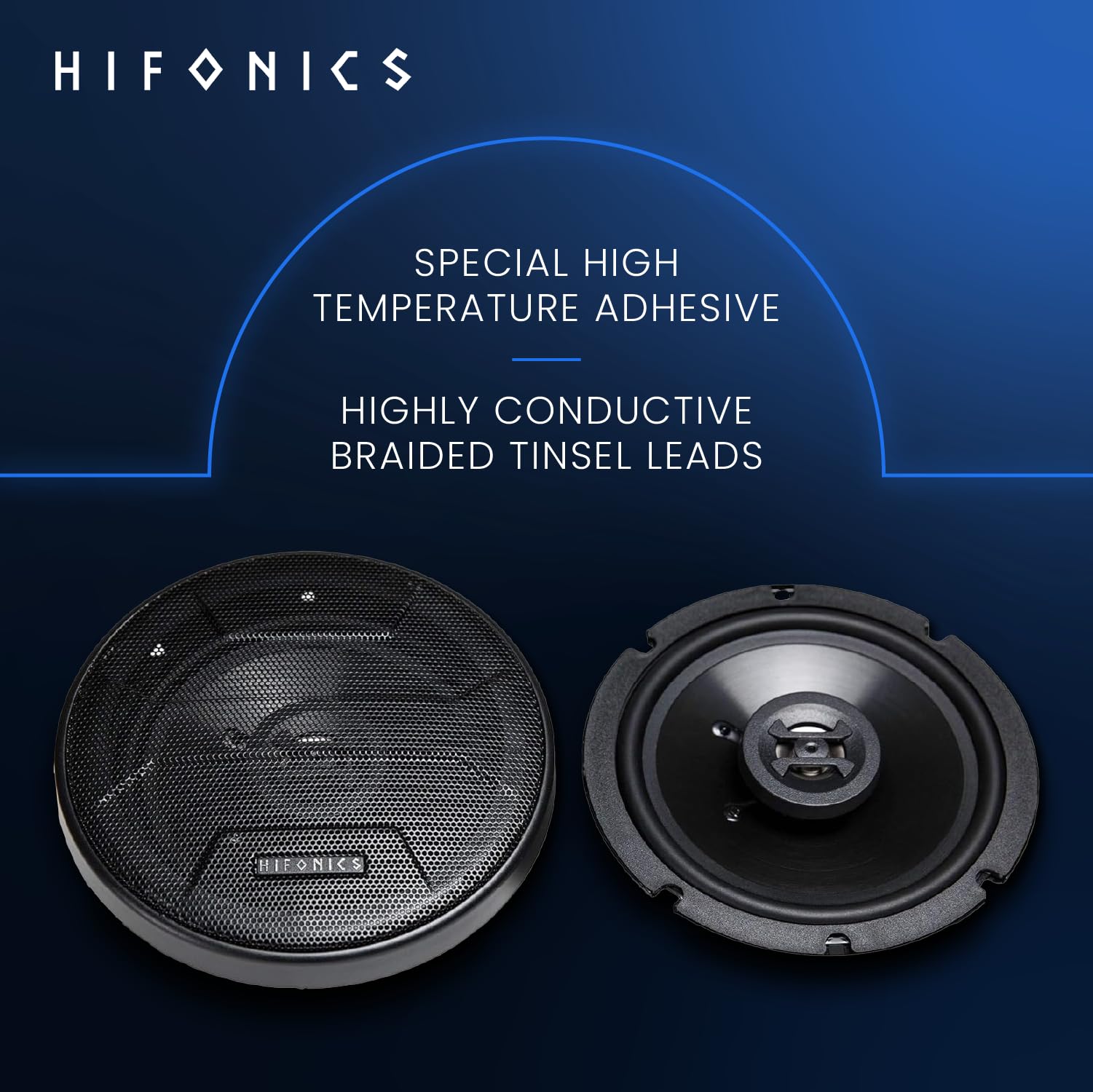 Hifonics Zeus 6.5 Inch Shallow Speakers, 3 Way 300 Watt Coaxial Car Speakers, 2 Pair